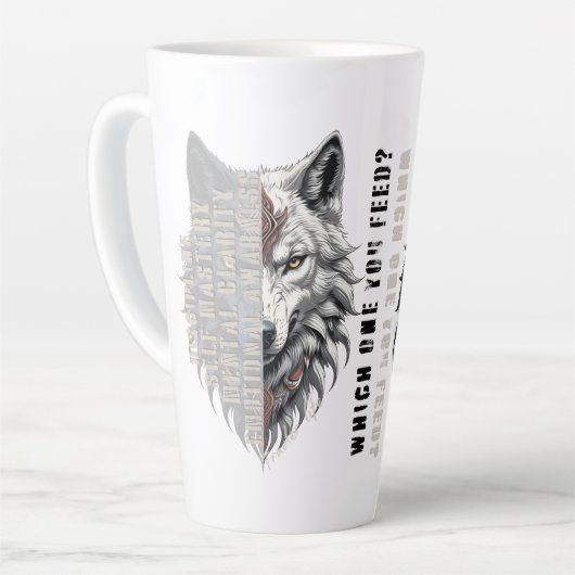 Leben der Händler | Weißer Wolf | Schwarzer Wolf Milchtasse (Linke Ecke)