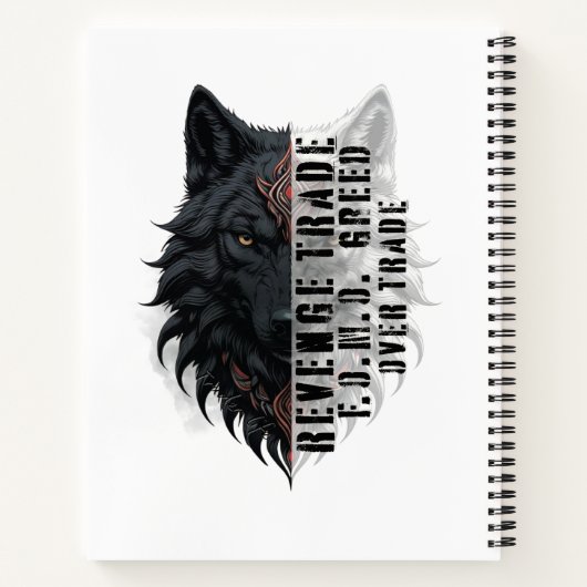 Leben der Händler | Weißer Wolf | Schwarzer Wolf Notizblock (Rückseite)