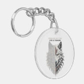 Leben der Händler | Weißer Wolf | Schwarzer Wolf Schlüsselanhänger (Vorderseite links)