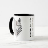 Leben der Händler | Weißer Wolf | Schwarzer Wolf Tasse (Vorderseite Links)