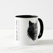 Leben der Händler | Weißer Wolf | Schwarzer Wolf Tasse (VorderseiteRechts)