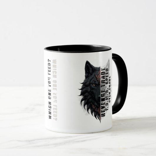 Leben der Händler | Weißer Wolf | Schwarzer Wolf Tasse (VorderseiteRechts)