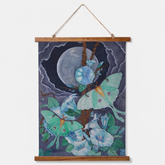 Leben der Luna Wandteppich Mit Holzrahmen (Vorderseite)