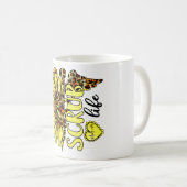 Leben der Scrub Life Krankenschwester Sonnenblumen Kaffeetasse (VorderseiteRechts)