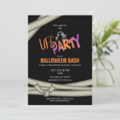 Leben des Party Mummy Halloween Orange ID685 Einladung (Stehend Vorderseite)