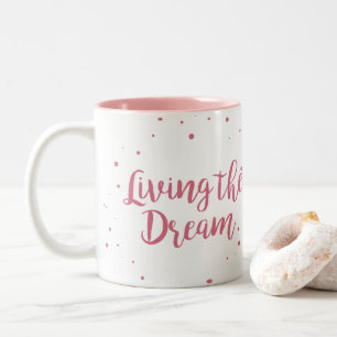 Leben die Traumzwei Ton-rosa Kaffee-Tasse Zweifarbige Tasse