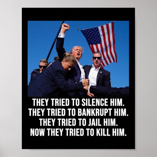 Leben Donald Trump Tasse Shot - Nie übergeben Poster (Vorne)