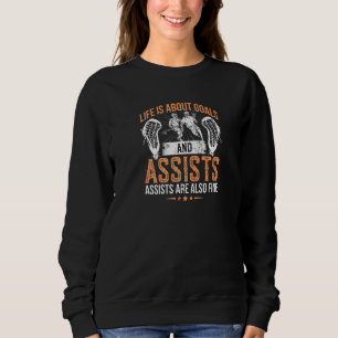 Leben dreht sich um Tore und Vorlagen Lacrosse Spi Sweatshirt