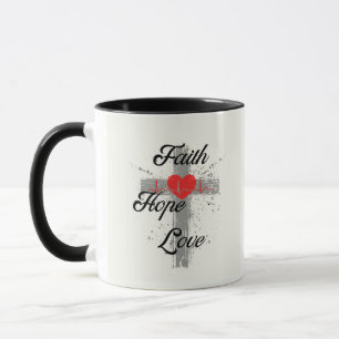 "Leben durch den Glauben, Liebe mit dem Herzen" Tasse