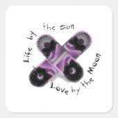 Leben durch Sonne und Liebe Quadratischer Aufkleber (Vorderseite)