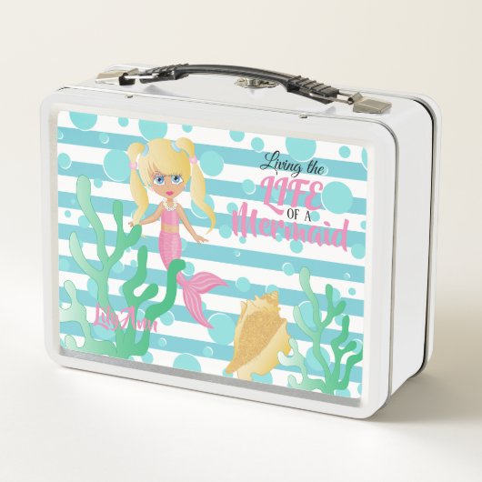 Leben einer Meerjungfrau Metall Brotdose (Rückseite)