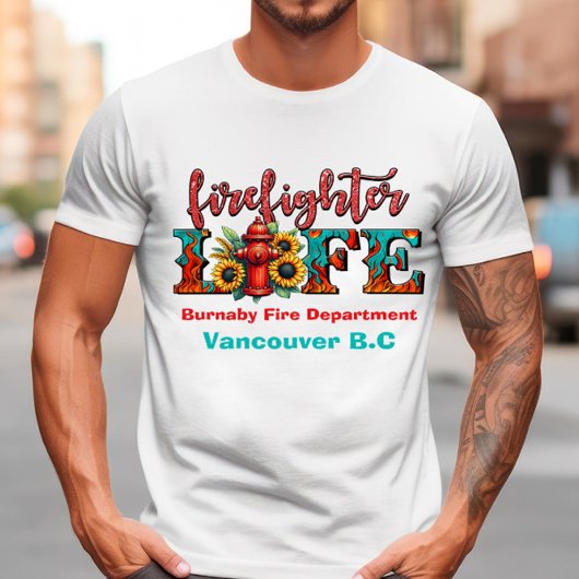 Leben eines Feuerwehrmanns in lebendiger Kunst T-Shirt