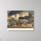 Leben eines Feuerwehrmanns Vintag Lithographie der Leinwanddruck (Vorderseite)