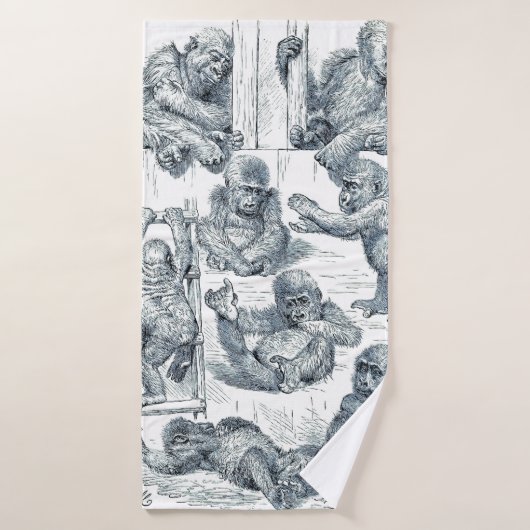 Leben eines jungen Gorillas Badhandtuch Set (Badehandtuch)