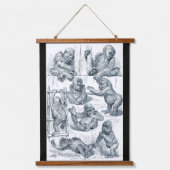 Leben eines jungen Gorillas Wandteppich Mit Holzrahmen (Vorderseite)