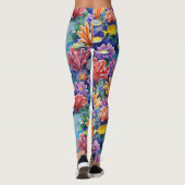 Leben eines Korallenriffs - Nahtloses Muster Leggings (Rückseite)