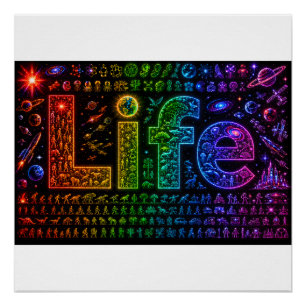Leben eines Starkind Weltraumthemen-Print auf Fo Poster