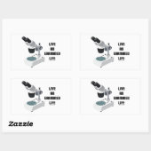 Leben eines untersuchten Lebens (Mikroskop) Rechteckiger Aufkleber (Blatt)