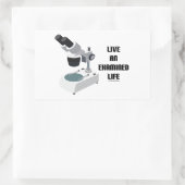 Leben eines untersuchten Lebens (Mikroskop) Rechteckiger Aufkleber (Tasche)