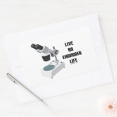 Leben eines untersuchten Lebens (Mikroskop) Rechteckiger Aufkleber (Umschlag)