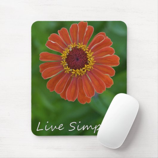 Leben einfach orange Zinnia-Blume mousepad (Mit Mouse)