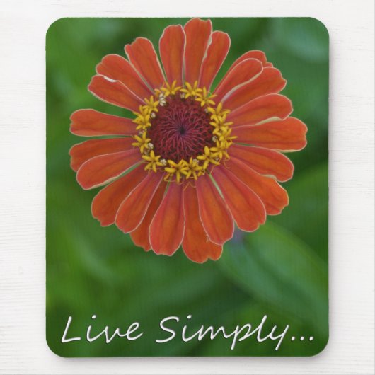 Leben einfach orange Zinnia-Blume mousepad (Vorne)