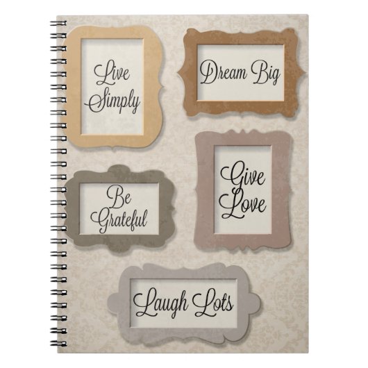 Leben einfach, träumen groß, dankbar sein, Live-Li Notizblock (Vorderseite)