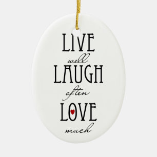 Leben einfacher Text der Lachen-Liebe Keramik Ornament