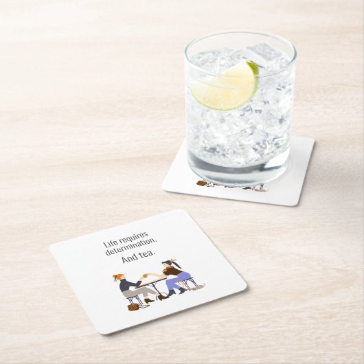 Leben, Entschlossenheit und Tee. Freundschaft Rechteckiger Pappuntersetzer (Vor Ort)