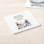 Leben, Entschlossenheit und Tee. Freundschaft Rechteckiger Pappuntersetzer (angewinkelt)