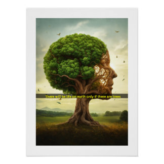 "Leben erhalten: Baumposter mit Inspirierend Botsc Poster