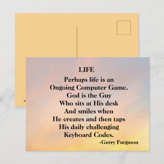 LEBEN FEIERTAGSPOSTKARTE (Vorne/Hinten)