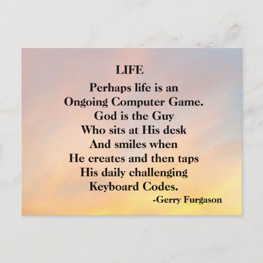 LEBEN FEIERTAGSPOSTKARTE (Vorderseite)