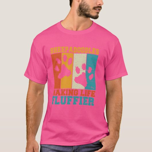 Leben flüssig machen Sheepadoodle T-Shirt (Vorderseite)