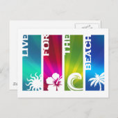 Leben für den Strand Postkarte (Vorne/Hinten)