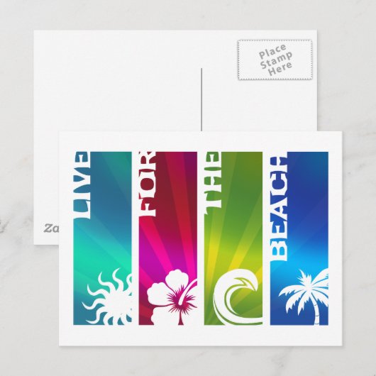 Leben für den Strand Postkarte (Vorne/Hinten)