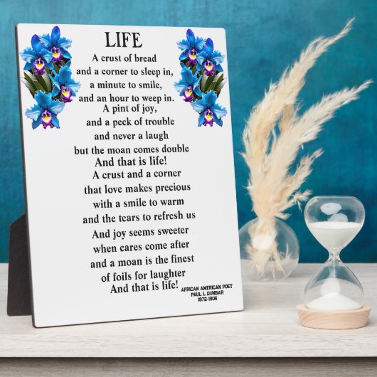 Leben Gedicht Fotoplatte (Seite)