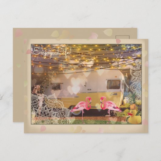 Leben genießen postkarte (Vorne/Hinten)