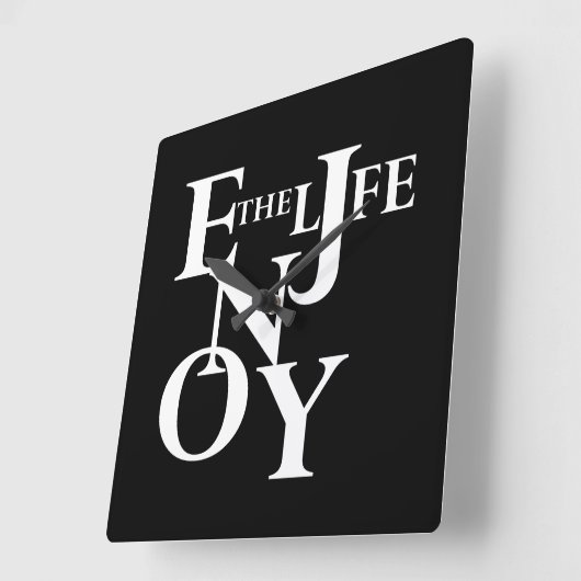 Leben genießen quadratische wanduhr (Winkel)