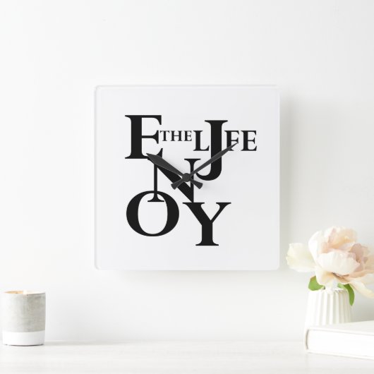 Leben genießen quadratische wanduhr (Zuhause)