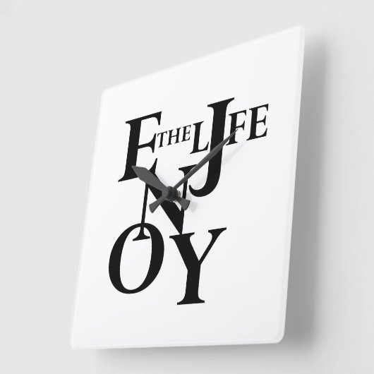 Leben genießen quadratische wanduhr (Winkel)