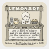 Leben geschieht quadratischer aufkleber (Vorderseite)