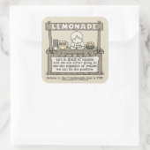 Leben geschieht quadratischer aufkleber (Tasche)