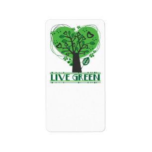 Leben grüner abstrakter Baum-Aufkleber Adressaufkleber