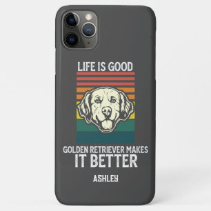 Leben gut mit Golden Retriever Retro Vintage Case