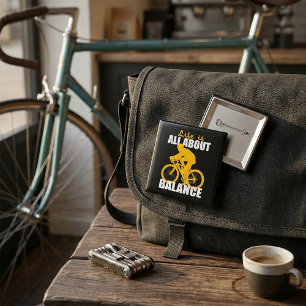Leben handelt von Ausgeglichenheit Radfahren Motiv Button