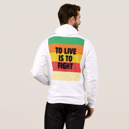 Leben heißt kämpfen - Retro Streifen Inspiration Hoodie (Schwarz voll)
