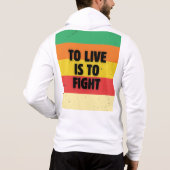 Leben heißt kämpfen - Retro Streifen Inspiration Hoodie (Rückseite)