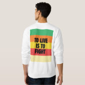 Leben heißt kämpfen - Retro Streifen Inspiration Sweatshirt (Schwarz voll)