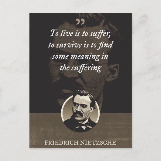 Leben heißt leiden, überleben heißt etwas finden postkarte (Vorderseite)